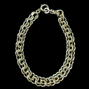 Victorian Antique Gold Filled Thick Chain Bracelet 7.5”